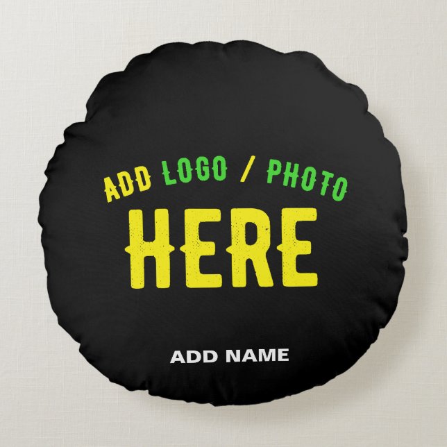 STYLISH MODERN CUSTOMIZABLE BLACK VERIFIED BRANDED ROUND CUSHION (Front)