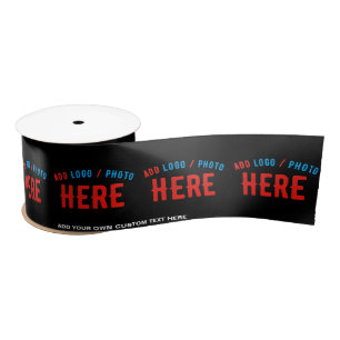 STYLISH MODERN CUSTOMIZABLE BLACK VERIFIED BRANDED SATIN RIBBON