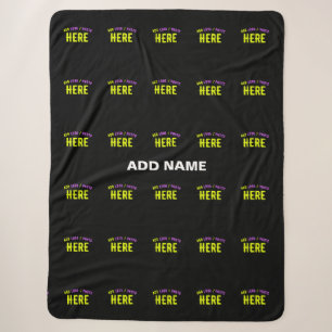 STYLISH MODERN CUSTOMIZABLE BLACK VERIFIED BRANDED SHERPA BLANKET