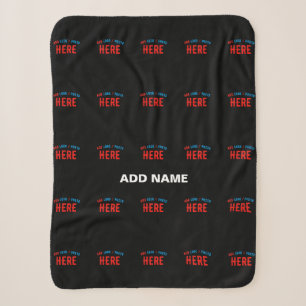 STYLISH MODERN CUSTOMIZABLE BLACK VERIFIED BRANDED SHERPA BLANKET
