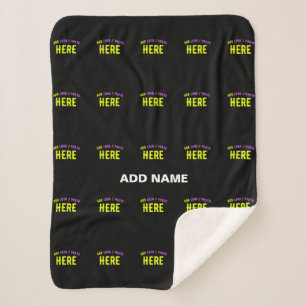 STYLISH MODERN CUSTOMIZABLE BLACK VERIFIED BRANDED SHERPA BLANKET