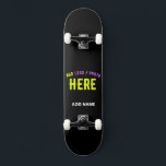 STYLISH MODERN CUSTOMIZABLE BLACK VERIFIED BRANDED SKATEBOARD<br><div class="desc">THIS IS A DESIGN FITTING FOR EVERYONE.YOU CAN CHANGE, RESIZE OR ADD LOGO, PHOTO, TEXT AND COLOURS THE WAY YOU LIKE.THANK YOU.</div>