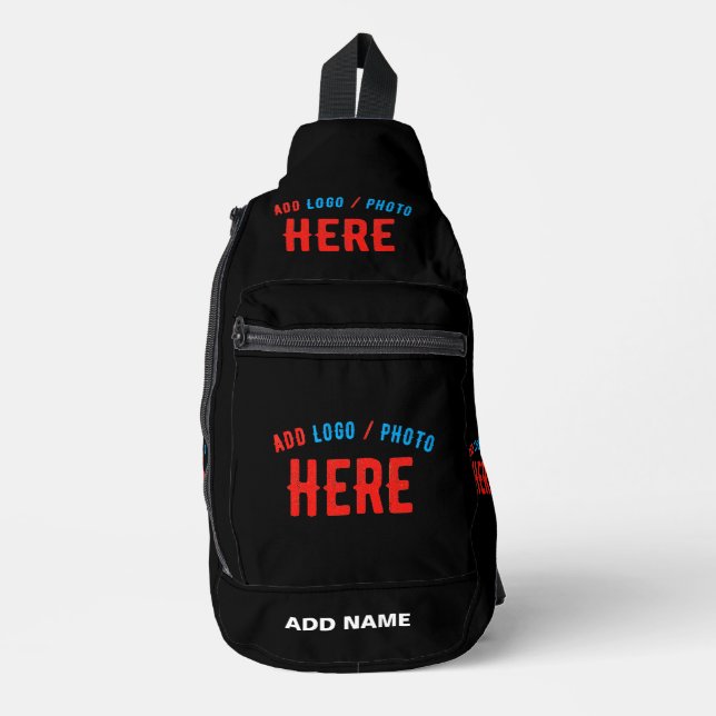 STYLISH MODERN CUSTOMIZABLE BLACK VERIFIED BRANDED SLING BAG (Front)