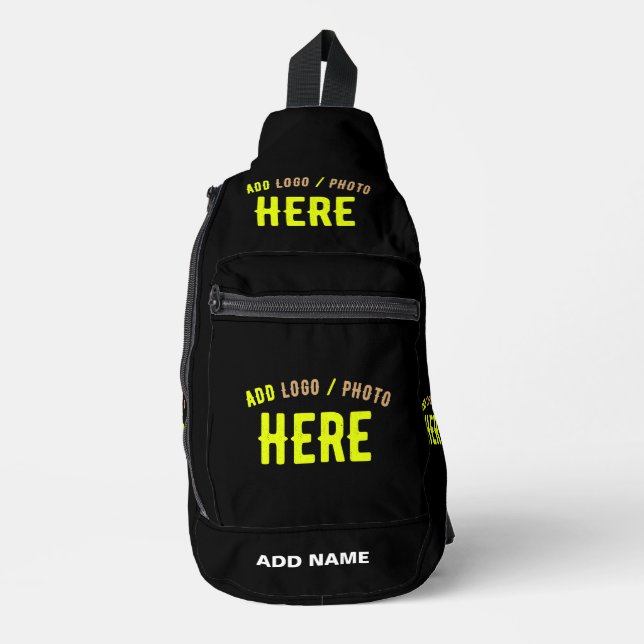 STYLISH MODERN CUSTOMIZABLE BLACK VERIFIED BRANDED SLING BAG (Front)