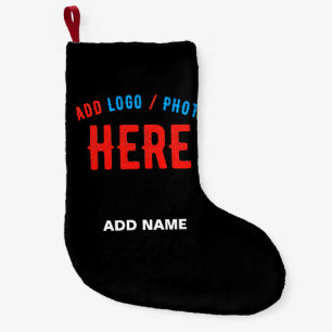 STYLISH MODERN CUSTOMIZABLE BLACK VERIFIED BRANDED SMALL CHRISTMAS STOCKING