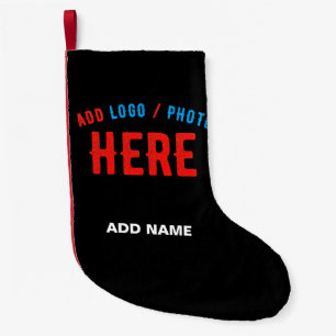 STYLISH MODERN CUSTOMIZABLE BLACK VERIFIED BRANDED SMALL CHRISTMAS STOCKING