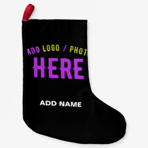 STYLISH MODERN CUSTOMIZABLE BLACK VERIFIED BRANDED SMALL CHRISTMAS STOCKING