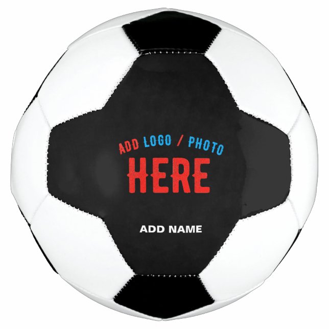 STYLISH MODERN CUSTOMIZABLE BLACK VERIFIED BRANDED SOCCER BALL (Front)