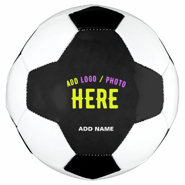 STYLISH MODERN CUSTOMIZABLE BLACK VERIFIED BRANDED SOCCER BALL (Front)
