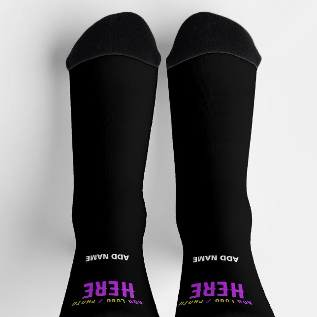 STYLISH MODERN CUSTOMIZABLE BLACK VERIFIED BRANDED SOCKS (Top)