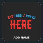 STYLISH MODERN CUSTOMIZABLE BLACK VERIFIED BRANDED SQUARE STICKER<br><div class="desc">THIS IS A DESIGN FITTING FOR EVERYONE.YOU CAN CHANGE, RESIZE OR ADD LOGO, PHOTO, TEXT AND COLOURS THE WAY YOU LIKE.THANK YOU.</div>