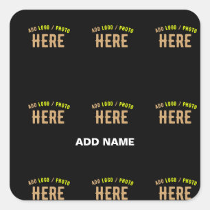 STYLISH MODERN CUSTOMIZABLE BLACK VERIFIED BRANDED SQUARE STICKER