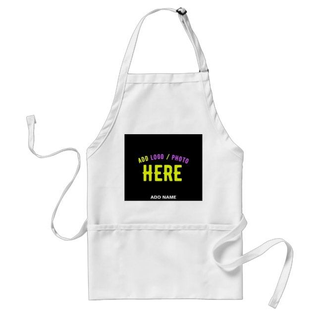 STYLISH MODERN CUSTOMIZABLE BLACK VERIFIED BRANDED STANDARD APRON (Front)