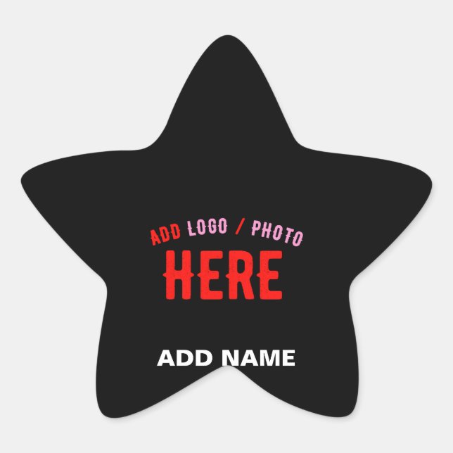 STYLISH MODERN CUSTOMIZABLE BLACK VERIFIED BRANDED STAR STICKER (Front)