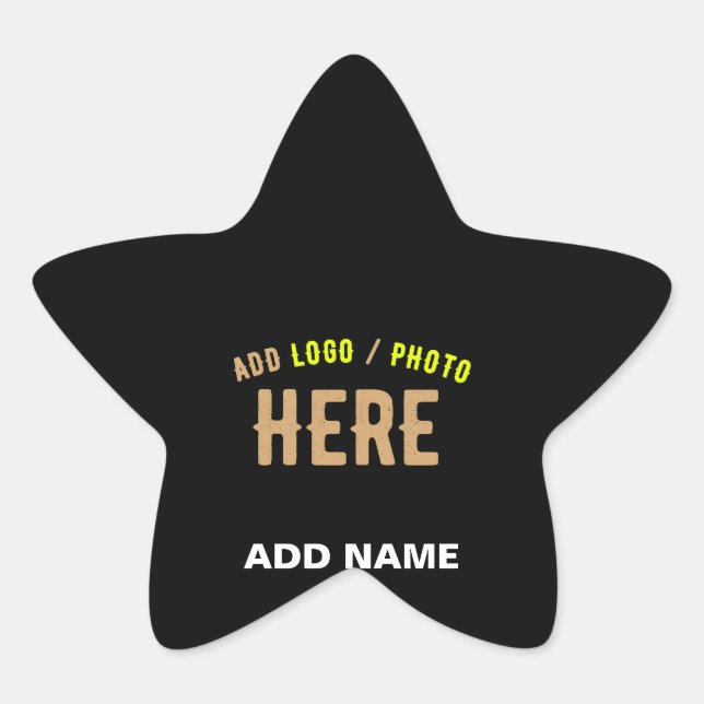 STYLISH MODERN CUSTOMIZABLE BLACK VERIFIED BRANDED STAR STICKER (Front)