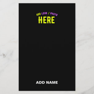 STYLISH MODERN CUSTOMIZABLE BLACK VERIFIED BRANDED STATIONERY