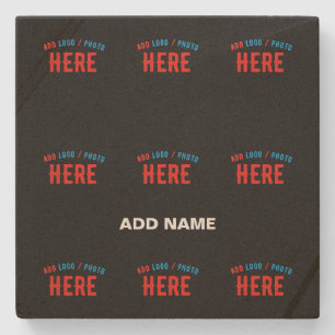 STYLISH MODERN CUSTOMIZABLE BLACK VERIFIED BRANDED STONE COASTER