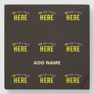 STYLISH MODERN CUSTOMIZABLE BLACK VERIFIED BRANDED STONE COASTER