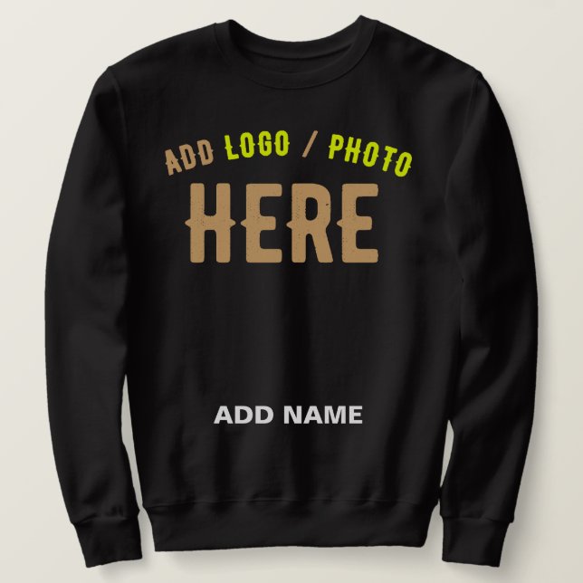 STYLISH MODERN CUSTOMIZABLE BLACK VERIFIED BRANDED SWEATSHIRT (Design Front)