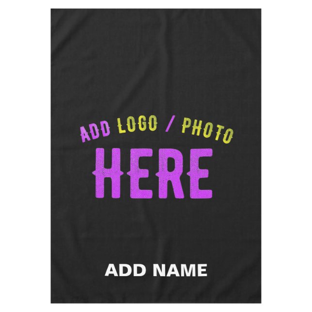 STYLISH MODERN CUSTOMIZABLE BLACK VERIFIED BRANDED TABLECLOTH (Front)