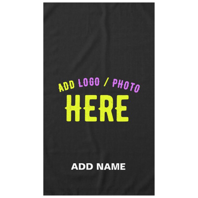 STYLISH MODERN CUSTOMIZABLE BLACK VERIFIED BRANDED TABLECLOTH (Front)
