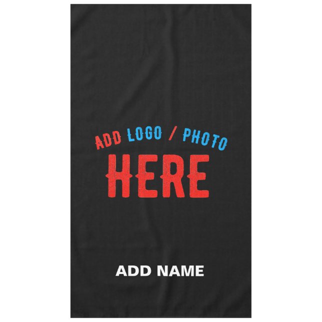 STYLISH MODERN CUSTOMIZABLE BLACK VERIFIED BRANDED TABLECLOTH (Front)