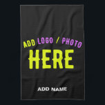 STYLISH MODERN CUSTOMIZABLE BLACK VERIFIED BRANDED TEA TOWEL<br><div class="desc">THIS IS A DESIGN FITTING FOR CUSTOMERS.YOU CAN CHANGE, RESIZE OR ADD LOGO, PHOTO, TEXT AND COLOURS THE WAY YOU LIKE.THANK YOU.</div>