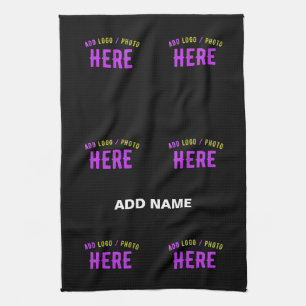 STYLISH MODERN CUSTOMIZABLE BLACK VERIFIED BRANDED TEA TOWEL