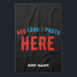 STYLISH MODERN CUSTOMIZABLE BLACK VERIFIED BRANDED TEA TOWEL<br><div class="desc">THIS IS A DESIGN FITTING FOR EVERYONE.YOU CAN CHANGE, RESIZE OR ADD LOGO, PHOTO, TEXT AND COLOURS THE WAY YOU LIKE.THANK YOU.</div>