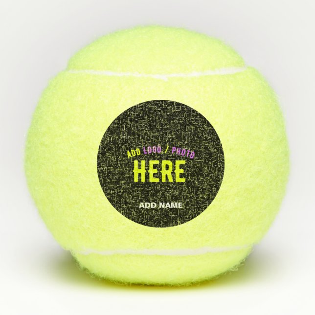 STYLISH MODERN CUSTOMIZABLE BLACK VERIFIED BRANDED TENNIS BALLS (Front)