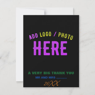 STYLISH MODERN CUSTOMIZABLE BLACK VERIFIED BRANDED THANK YOU CARD
