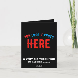 STYLISH MODERN CUSTOMIZABLE BLACK VERIFIED BRANDED THANK YOU CARD