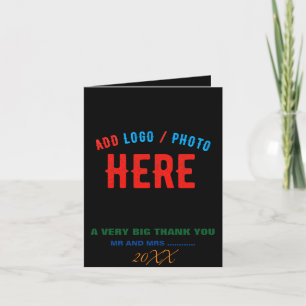 STYLISH MODERN CUSTOMIZABLE BLACK VERIFIED BRANDED THANK YOU CARD