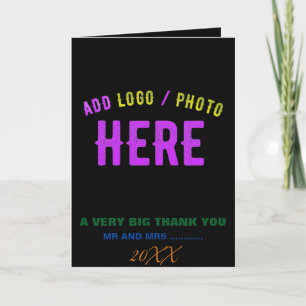 STYLISH MODERN CUSTOMIZABLE BLACK VERIFIED BRANDED THANK YOU CARD