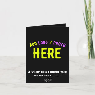 STYLISH MODERN CUSTOMIZABLE BLACK VERIFIED BRANDED THANK YOU CARD