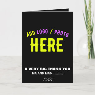 STYLISH MODERN CUSTOMIZABLE BLACK VERIFIED BRANDED THANK YOU CARD