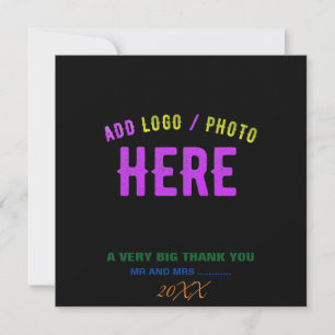 STYLISH MODERN CUSTOMIZABLE BLACK VERIFIED BRANDED THANK YOU CARD