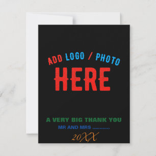 STYLISH MODERN CUSTOMIZABLE BLACK VERIFIED BRANDED THANK YOU CARD