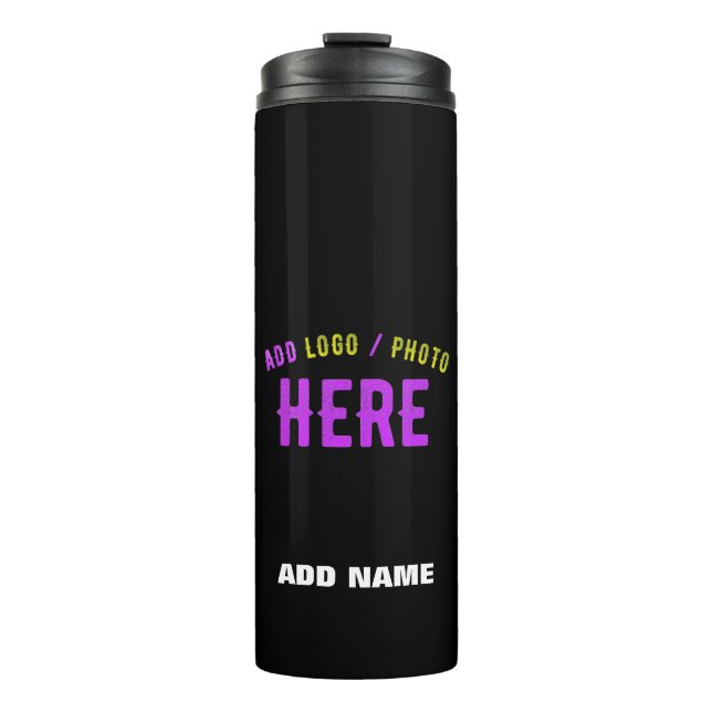 STYLISH MODERN CUSTOMIZABLE BLACK VERIFIED BRANDED THERMAL TUMBLER (Front)
