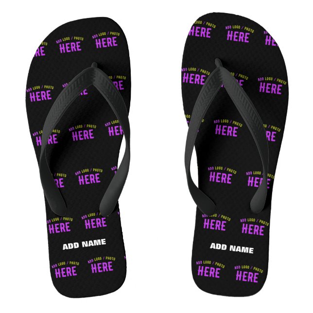 STYLISH MODERN CUSTOMIZABLE BLACK VERIFIED BRANDED THONGS (Footbed)