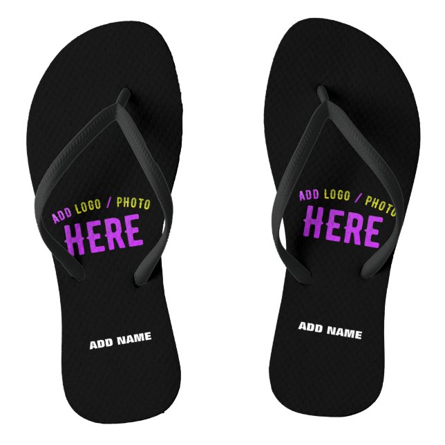 STYLISH MODERN CUSTOMIZABLE BLACK VERIFIED BRANDED THONGS (Footbed)
