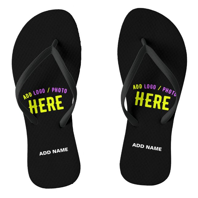 STYLISH MODERN CUSTOMIZABLE BLACK VERIFIED BRANDED THONGS (Footbed)