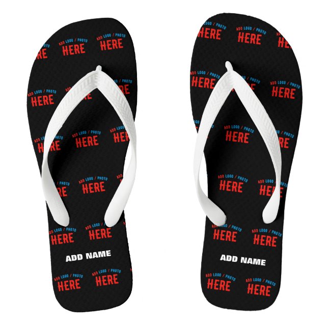 STYLISH MODERN CUSTOMIZABLE BLACK VERIFIED BRANDED THONGS (Footbed)