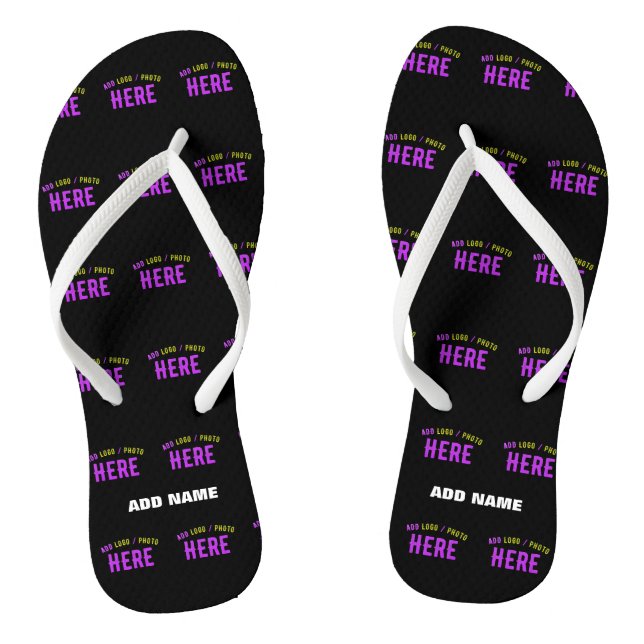 STYLISH MODERN CUSTOMIZABLE BLACK VERIFIED BRANDED THONGS (Footbed)