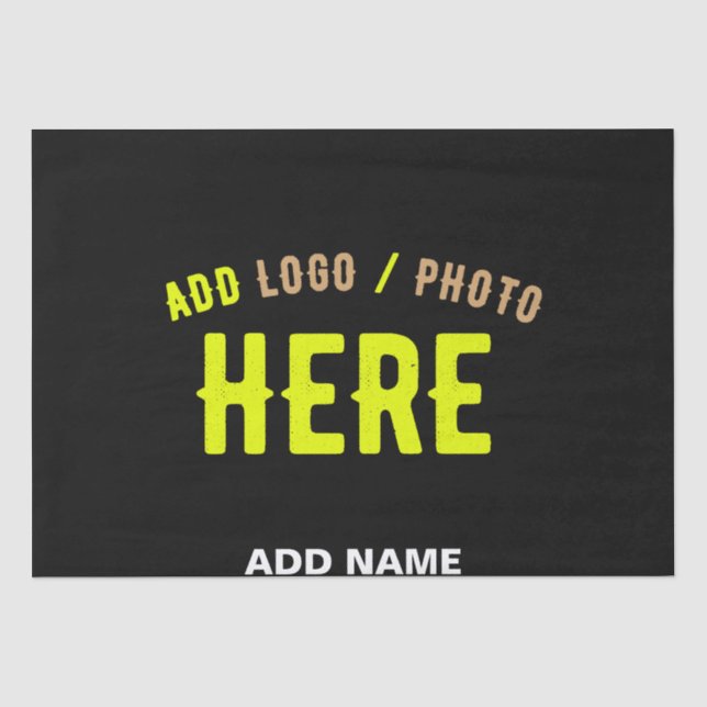 STYLISH MODERN CUSTOMIZABLE BLACK VERIFIED BRANDED TISSUE PAPER (Front)