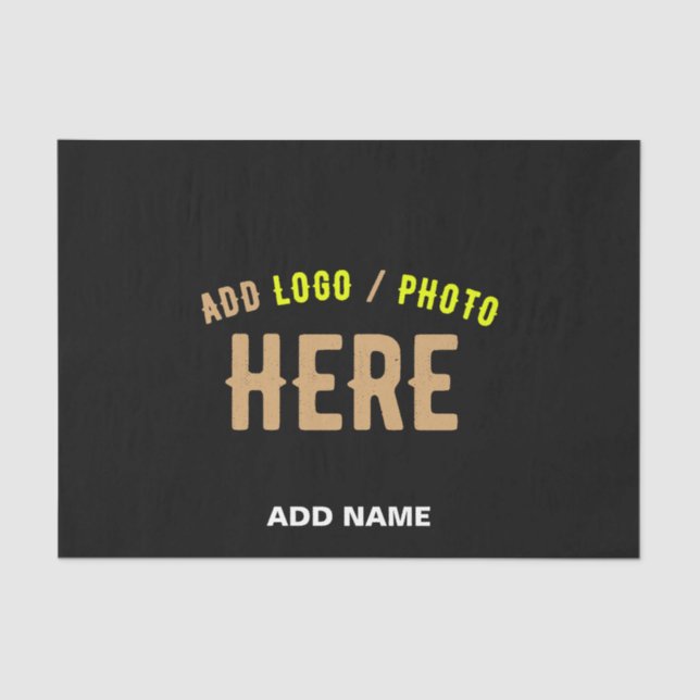 STYLISH MODERN CUSTOMIZABLE BLACK VERIFIED BRANDED TISSUE PAPER (Front)