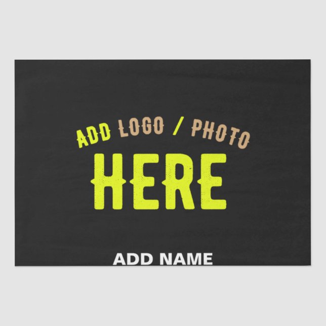 STYLISH MODERN CUSTOMIZABLE BLACK VERIFIED BRANDED TISSUE PAPER (Front)