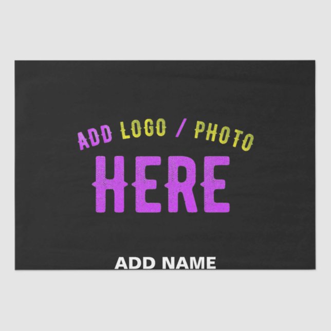 STYLISH MODERN CUSTOMIZABLE BLACK VERIFIED BRANDED TISSUE PAPER (Front)