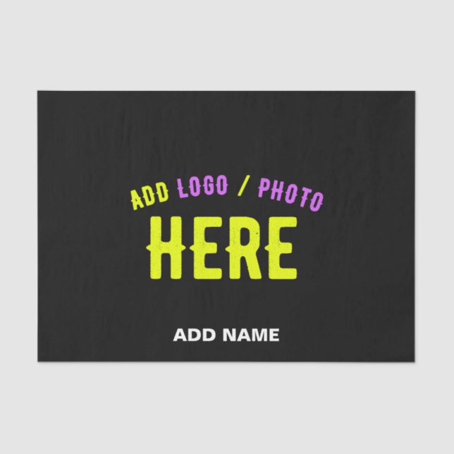 STYLISH MODERN CUSTOMIZABLE BLACK VERIFIED BRANDED TISSUE PAPER (Front)