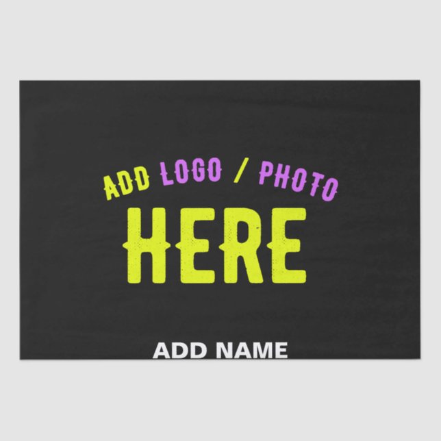 STYLISH MODERN CUSTOMIZABLE BLACK VERIFIED BRANDED TISSUE PAPER (Front)